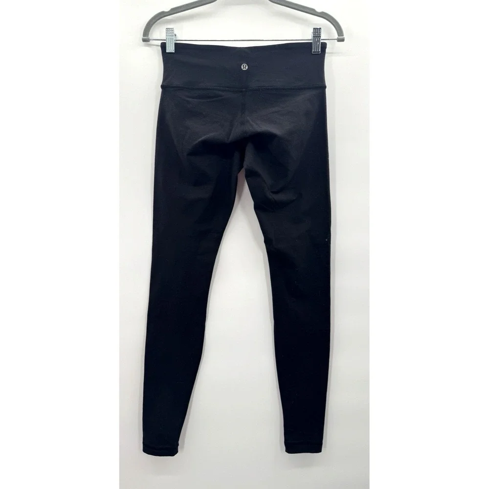 Lululemon Wunder Under Midrise Leggings 6 Black Active Athleisure Lougewear